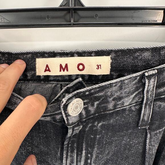 AMO NWT Marcella Pleated Wide Leg Jean in Frosty Black // 31 - Picture 7 of 16